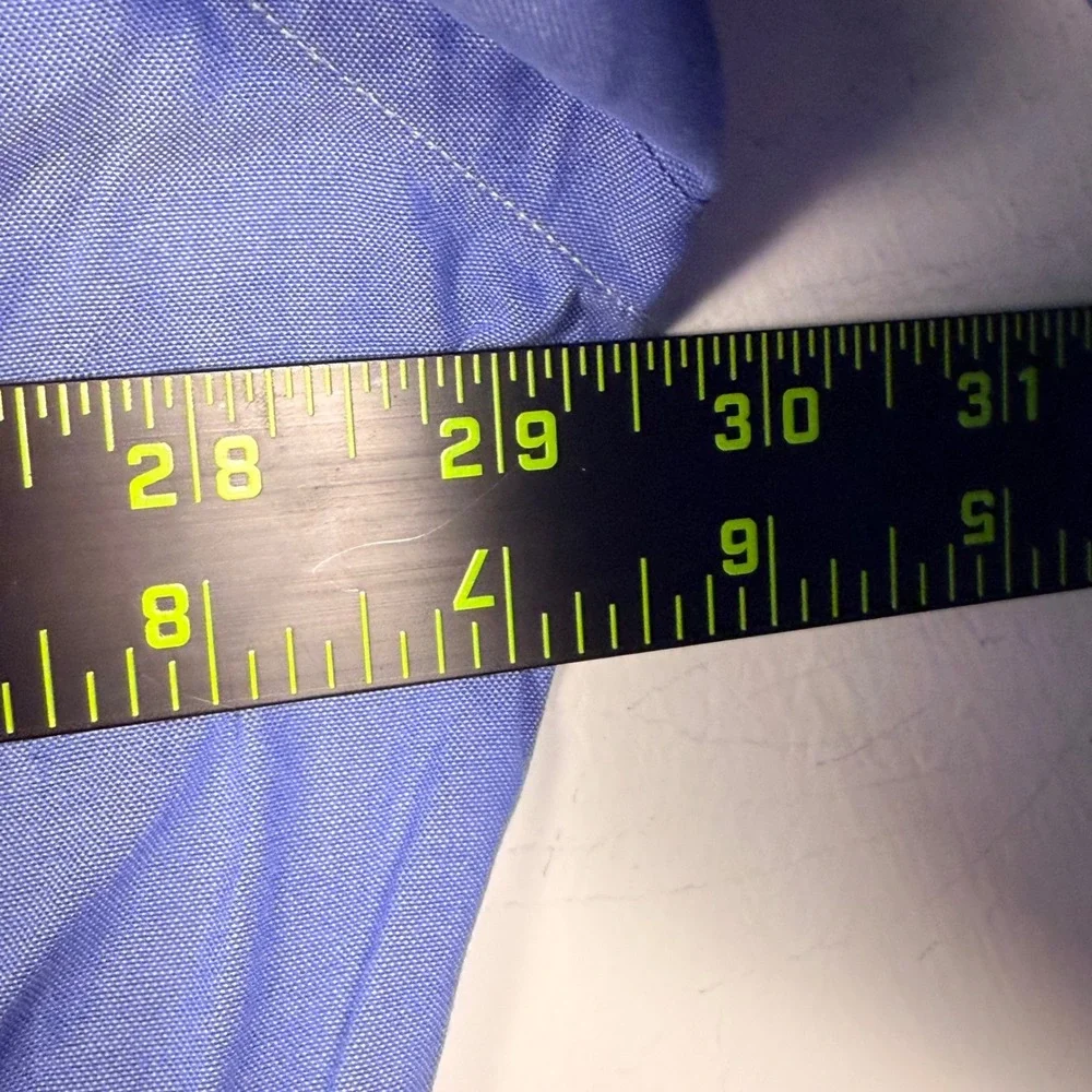 Ralph Lauren Button Down Shirt Mens 17.5 34/35 Blue Classic Fit Long‎ Sleeve
